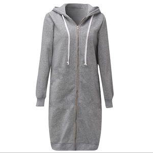 Oak + Fort Grey Long Hoodie Dress